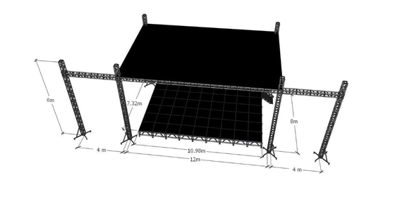 Aluminum Concert Curved Canopy Stage Lighting Truss Roof System