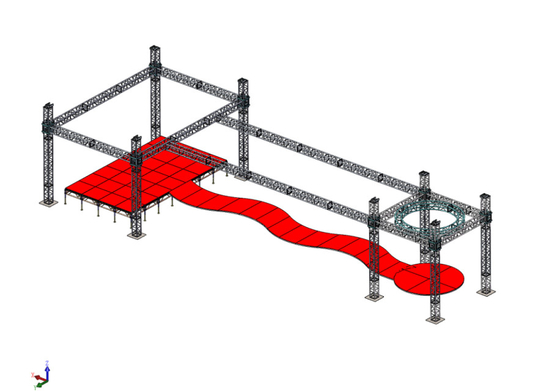 Aluminum Concert Curved Canopy Stage Lighting Truss Roof System