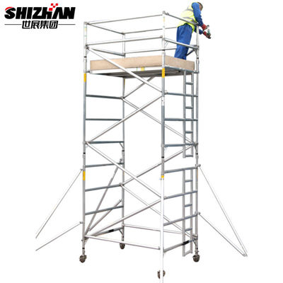 H FRAME Construction Site Lightweight Aluminum Scaffolding With Clamps