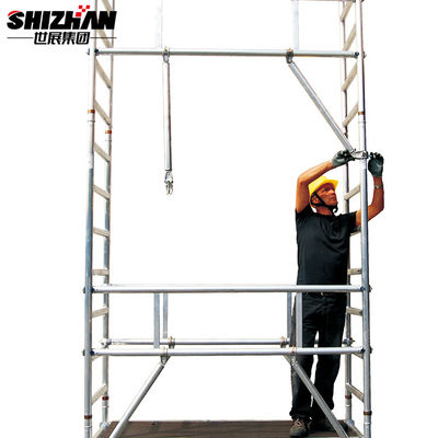 H FRAME Construction Site Lightweight Aluminum Scaffolding With Clamps