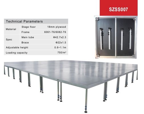 anti-slip tablet telescopic theatre portable aluminum adjustable mobile stage deck equipment