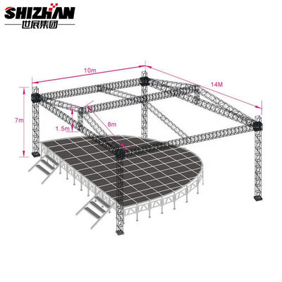 ISO Portable Concert Anti-slip Waterproof Aluminum Concert Truss Stage