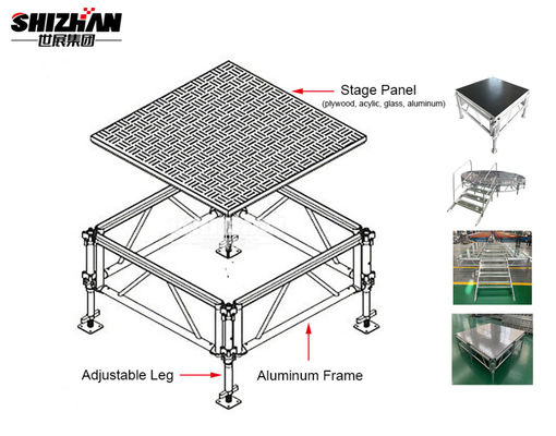 50x3mm Wooden Church Portable Stage Easy Install Event Aluminum Platform