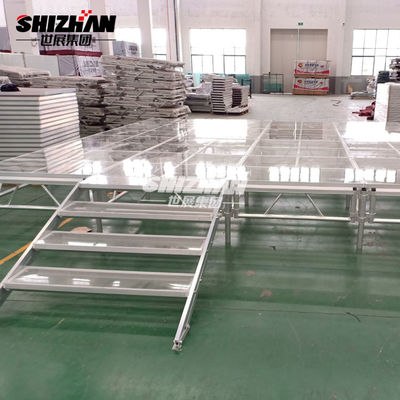 Portable Outdoor Glass Floor Aluminum Stage Platforms 950kg Loading Capacity
