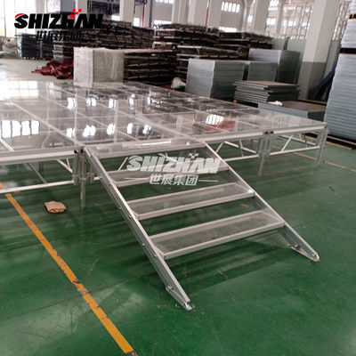 Portable Outdoor Glass Floor Aluminum Stage Platforms 950kg Loading Capacity