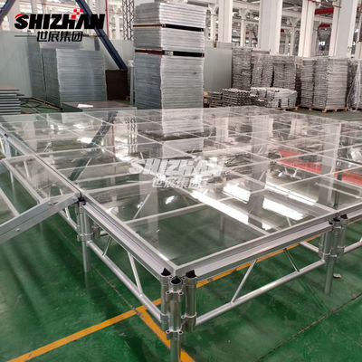 Portable Outdoor Glass Floor Aluminum Stage Platforms 950kg Loading Capacity