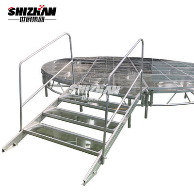 Portable Outdoor Glass Floor Aluminum Stage Platforms 950kg Loading Capacity