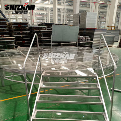 Portable Outdoor Glass Floor Aluminum Stage Platforms 950kg Loading Capacity