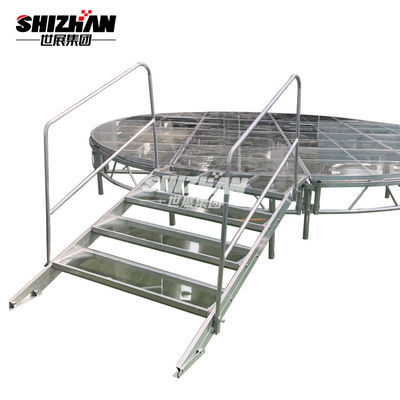 Portable Outdoor Glass Floor Aluminum Stage Platforms 950kg Loading Capacity