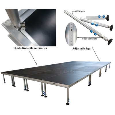 TUV Certificate Durable 4 Legs Portable Stage Platforms Event Alloy Stage