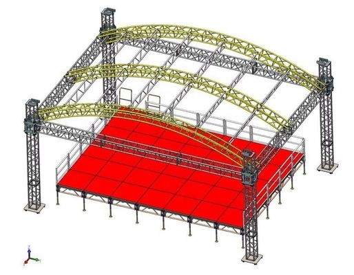 Outdoor Aluminum Concert Stage Light Truss Curved Roof Truss System