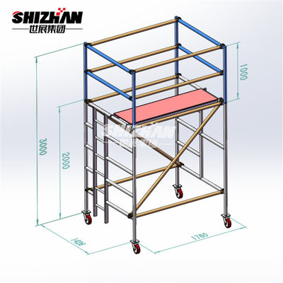 OEM Catwalk Aluminium Mobile Scaffoldtower Cold Galvanization